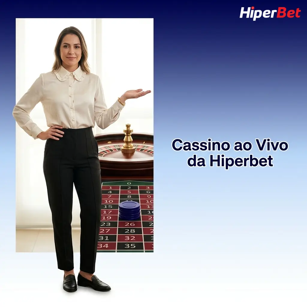 Cassino ao vivo da Hiperbet com dealers reais da Evolution, mesas de blackjack, roleta e bacará em HD.