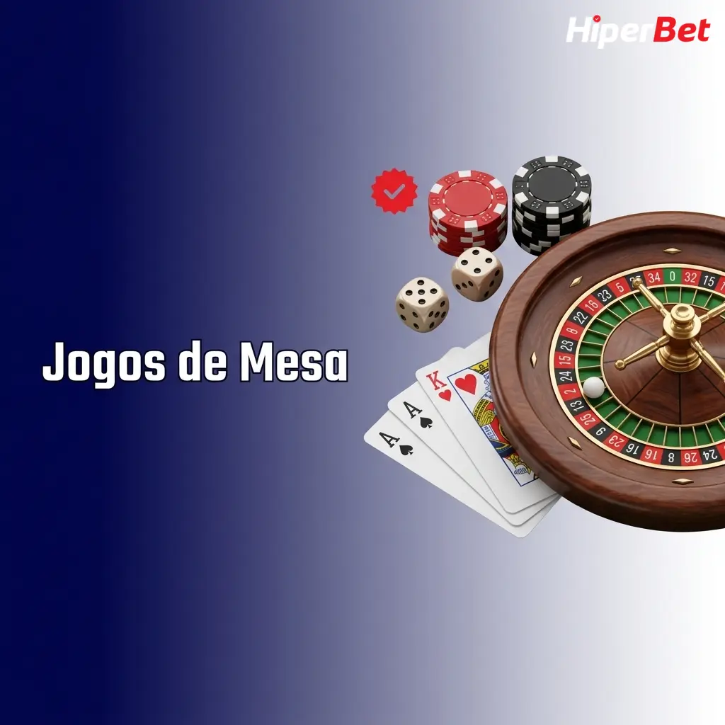 Jogos de mesa na Hiperbet: blackjack, bacará, roleta europeia e pôquer com RTP acima de 97%.
