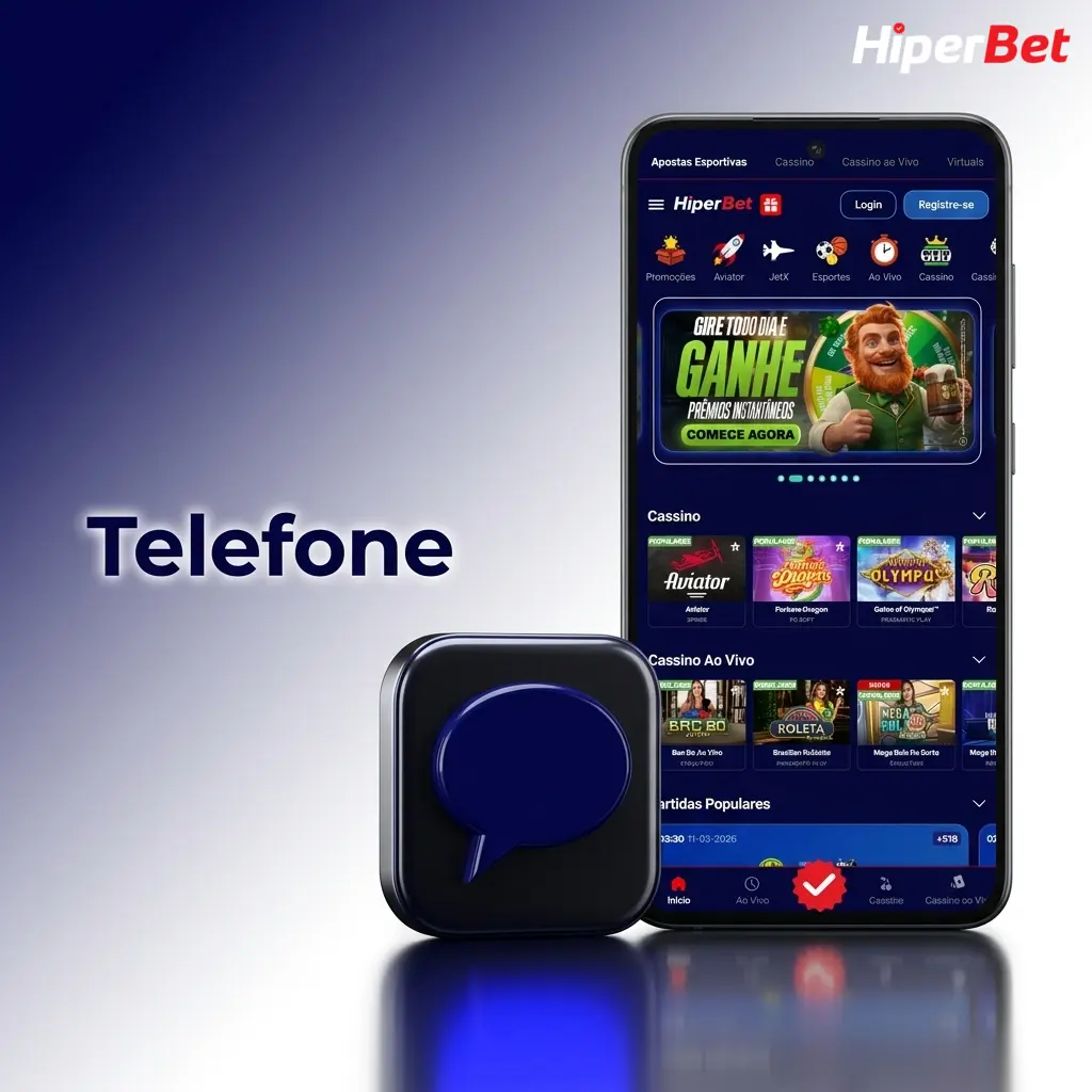 Atendimento telefônico da Hiperbet para suporte direto com problemas de conta, depósitos e saques no Brasil.