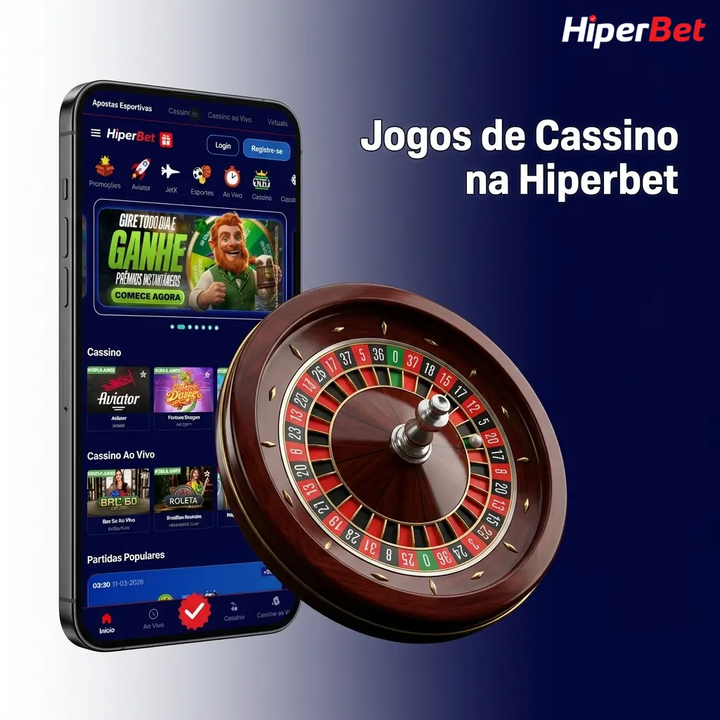 Jogos de cassino na Hiperbet: slots, roleta, blackjack, baccarat e game shows ao vivo para brasileiros.