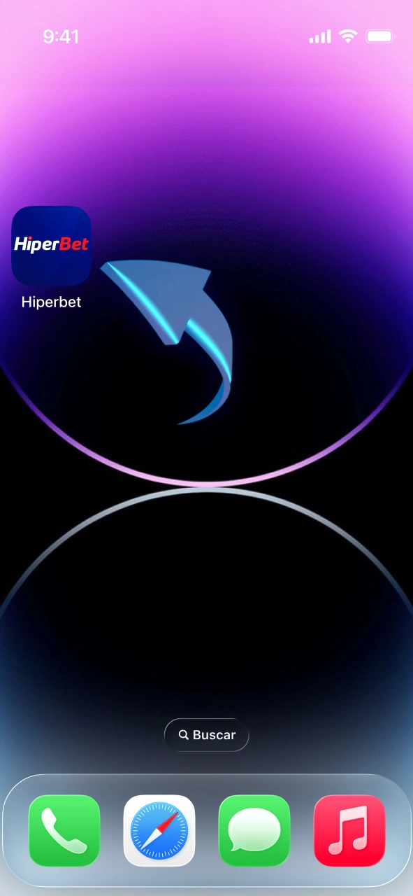 Abra o app PWA da Hiperbet na tela do seu iPhone ou iPad.
