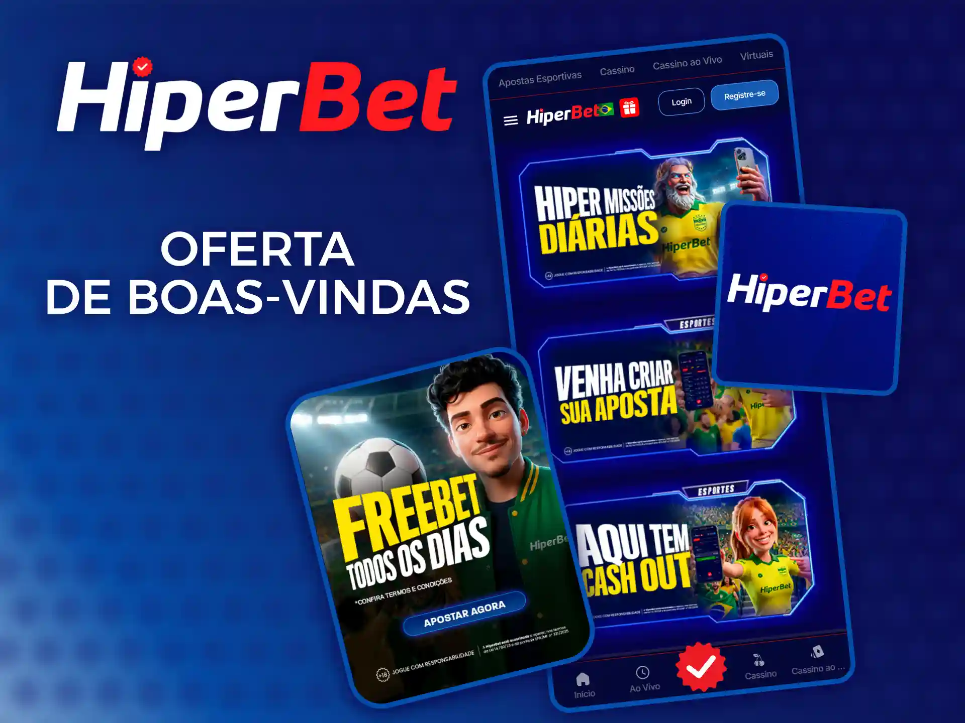 Confira a oferta de boas-vindas disponível no aplicativo Hiperbet.
