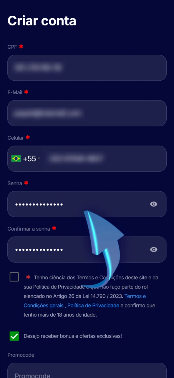 Crie uma senha segura para proteger sua conta de jogador na Hiperbet.