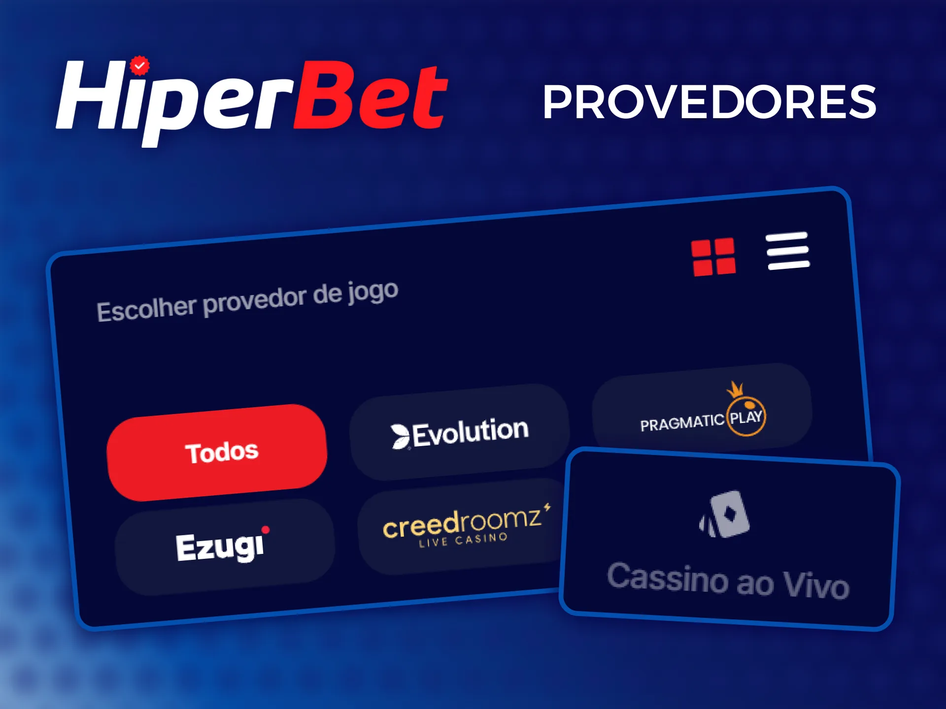 Confira os melhores provedores de jogos de cassino ao vivo na Hiperbet.